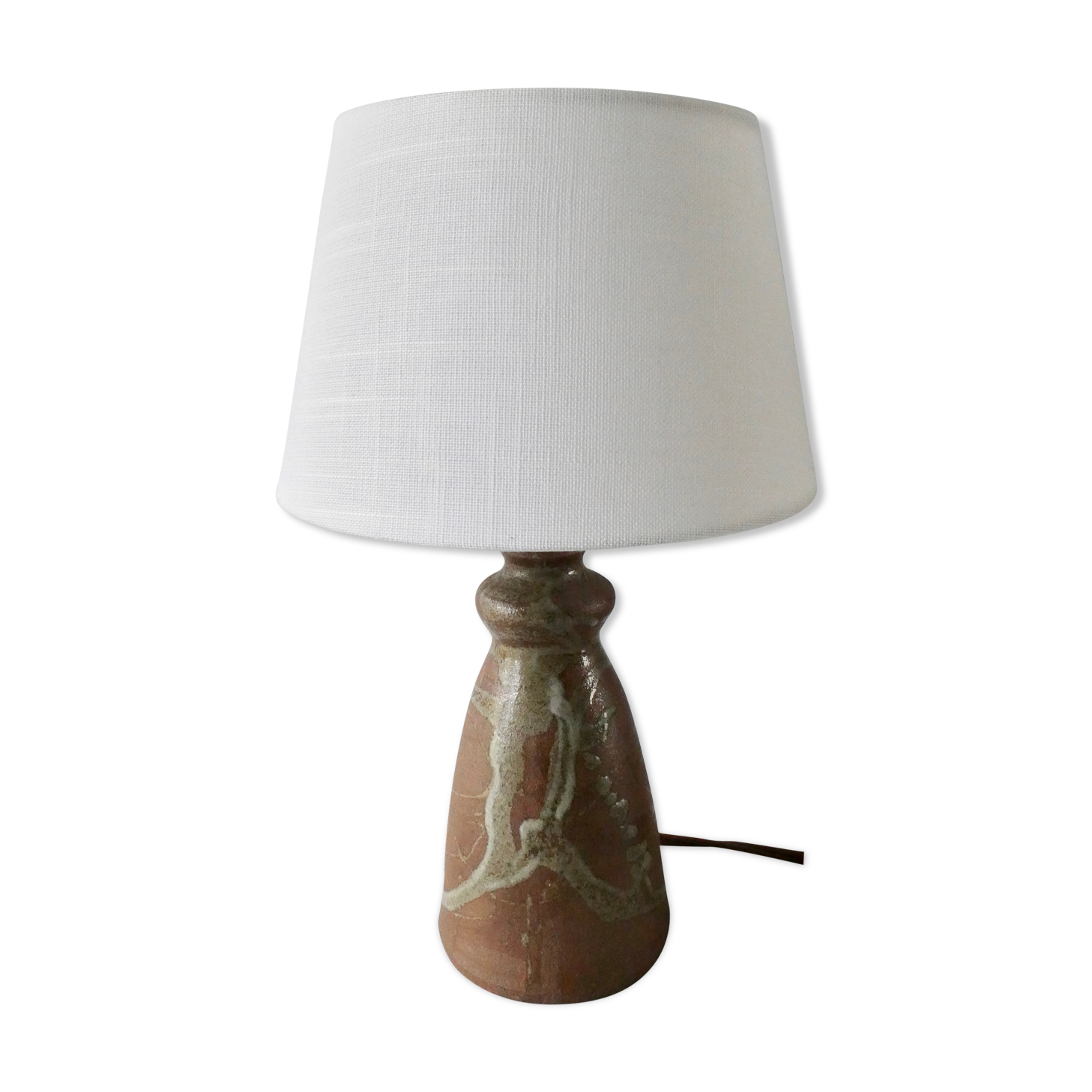 Sandstone lamp, signed, 60s