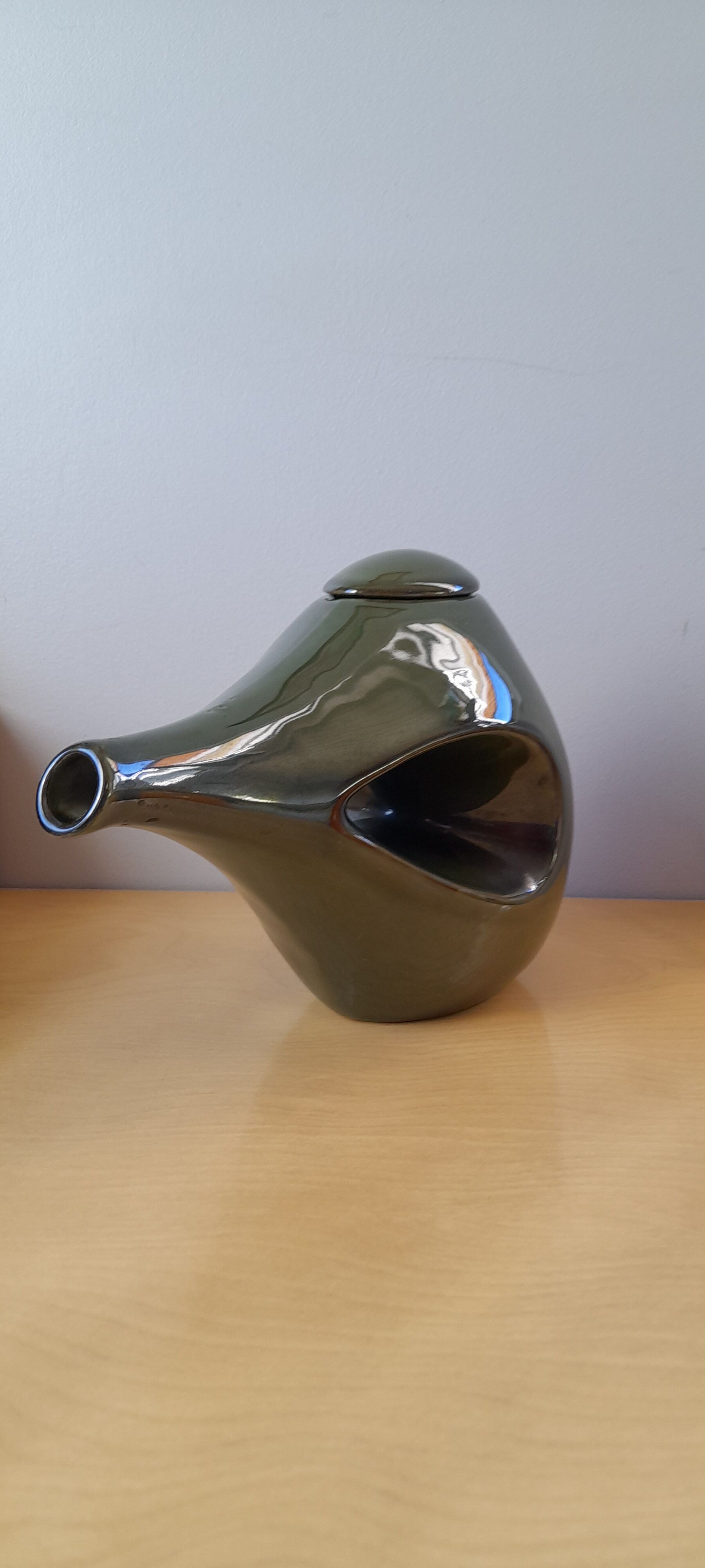 Openwork green teapot 1960