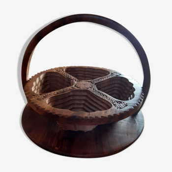 Plateau apéritif artisanal en bois pliable