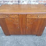 Art Deco buffet wooden tray, antique china cabinet