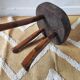 Vintage brutalist tripod stool
