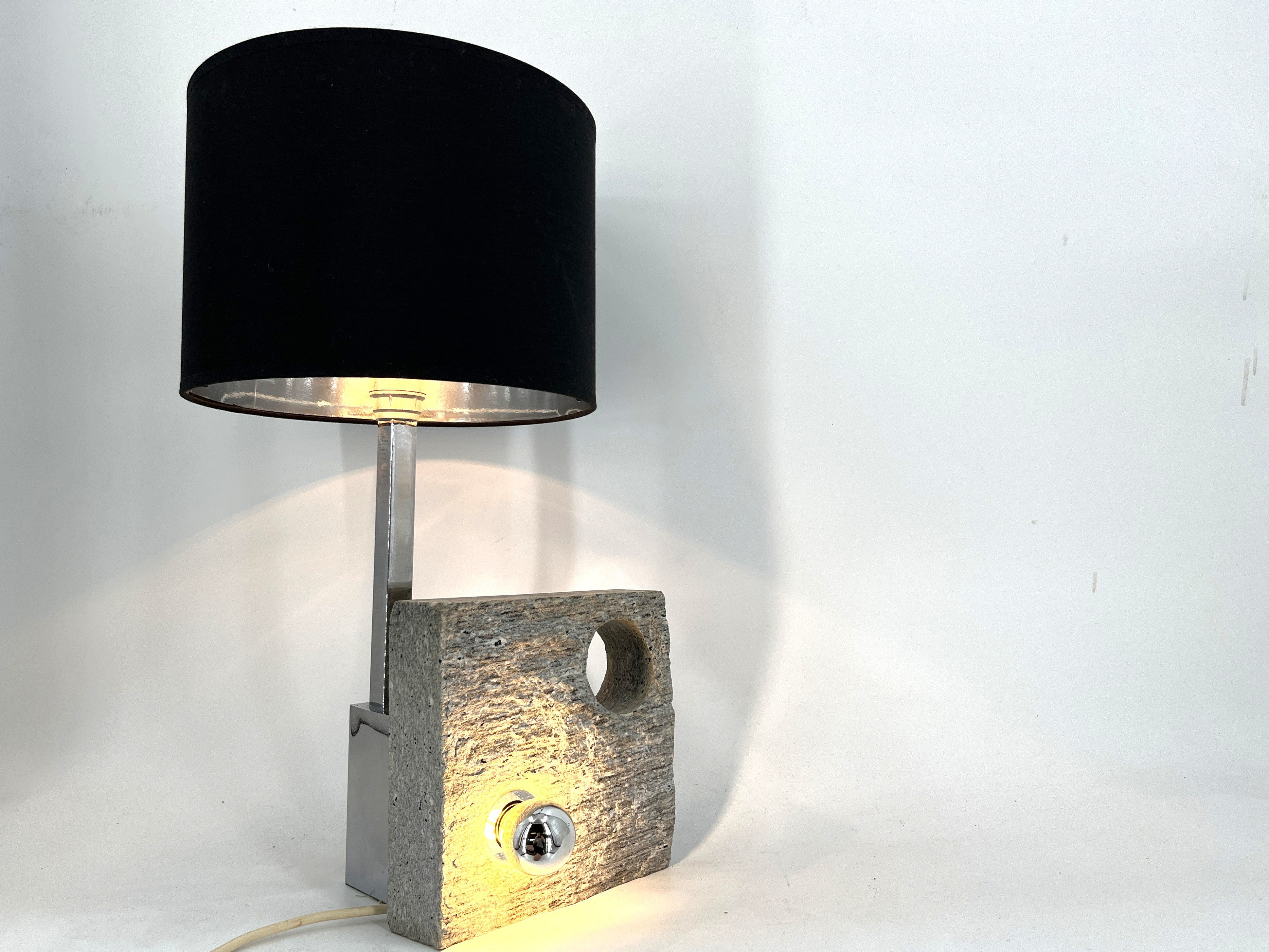 Post modern stone table lamp, 1970s