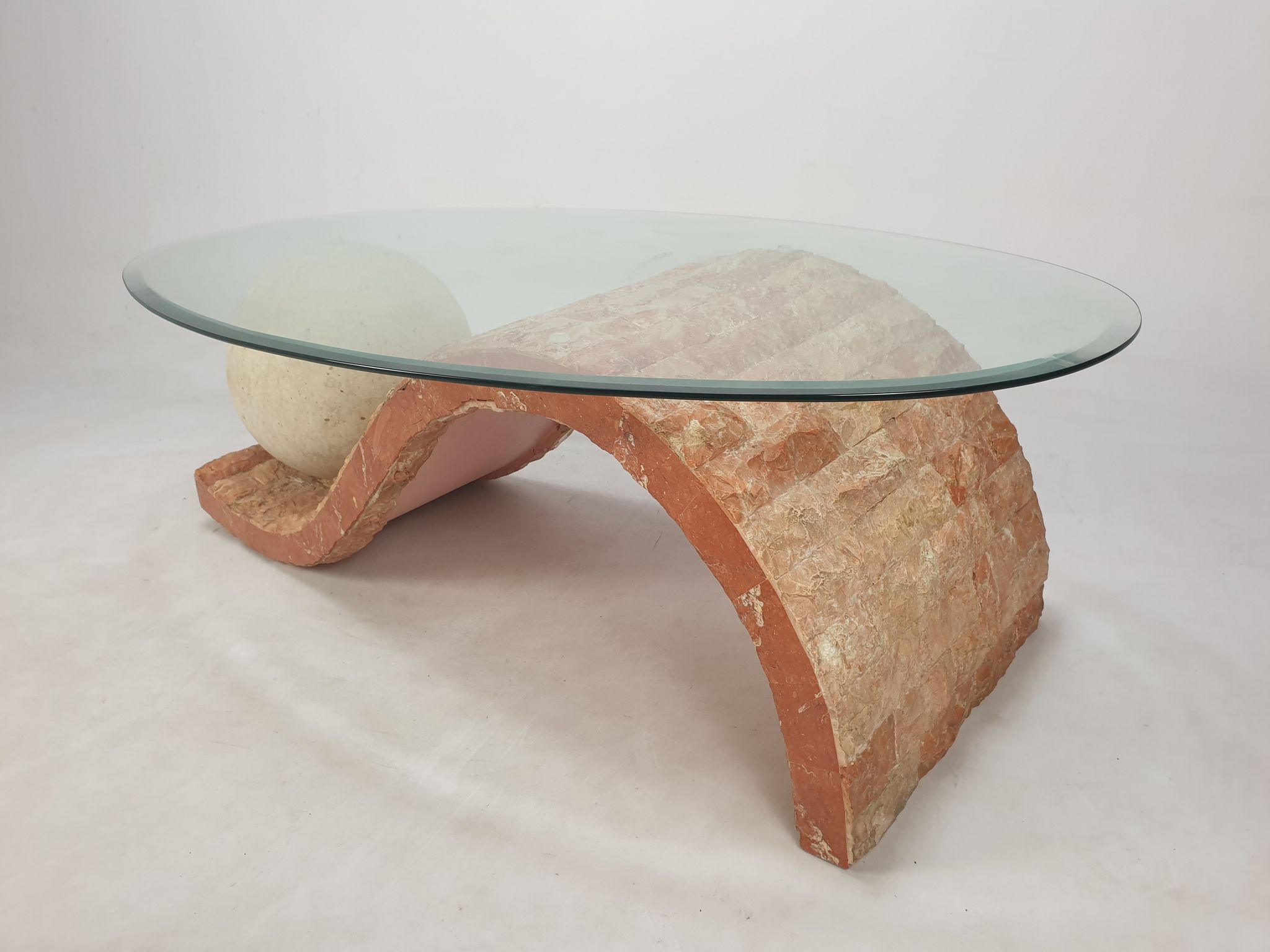 Table basse en pierre fossile de Magnussen Ponte, années 1980
