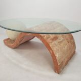 Table basse en pierre fossile de Magnussen Ponte, années 1980
