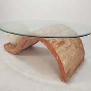 Table basse en pierre fossile de Magnussen Ponte, années 1980