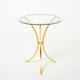 Golden iron and glass pedestal table by Roger Thibier 1960
