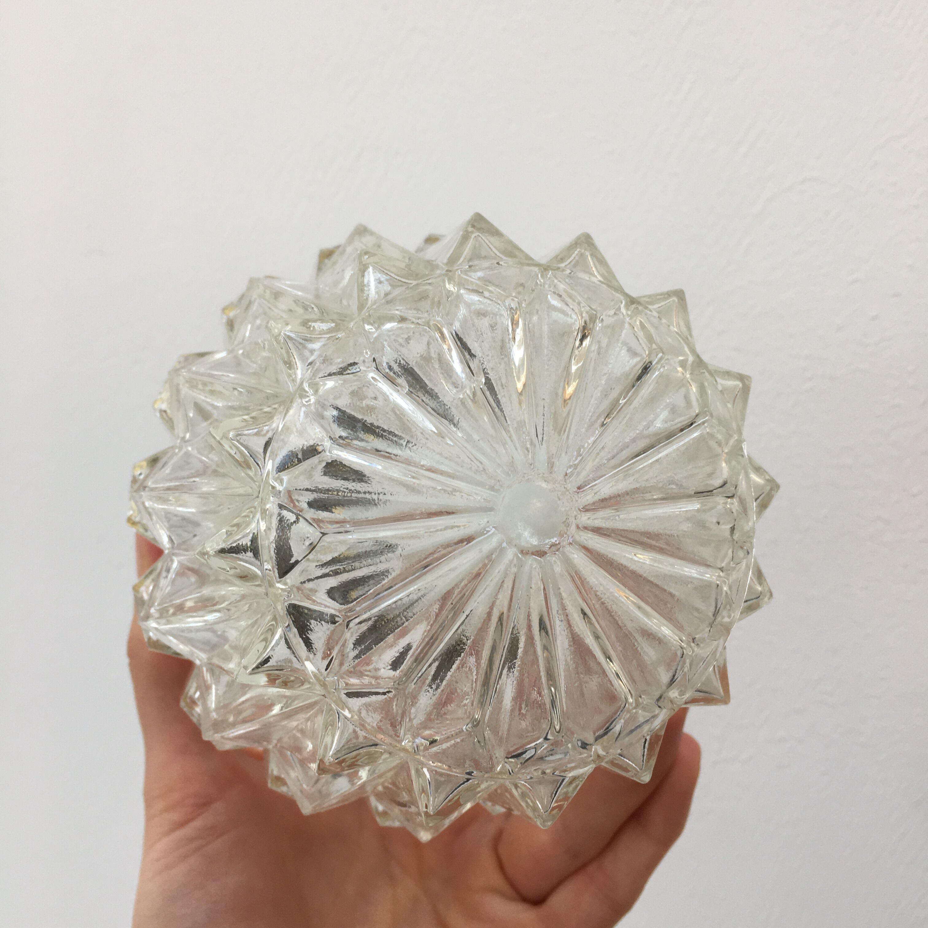 Vintage molded glass pendant lamp