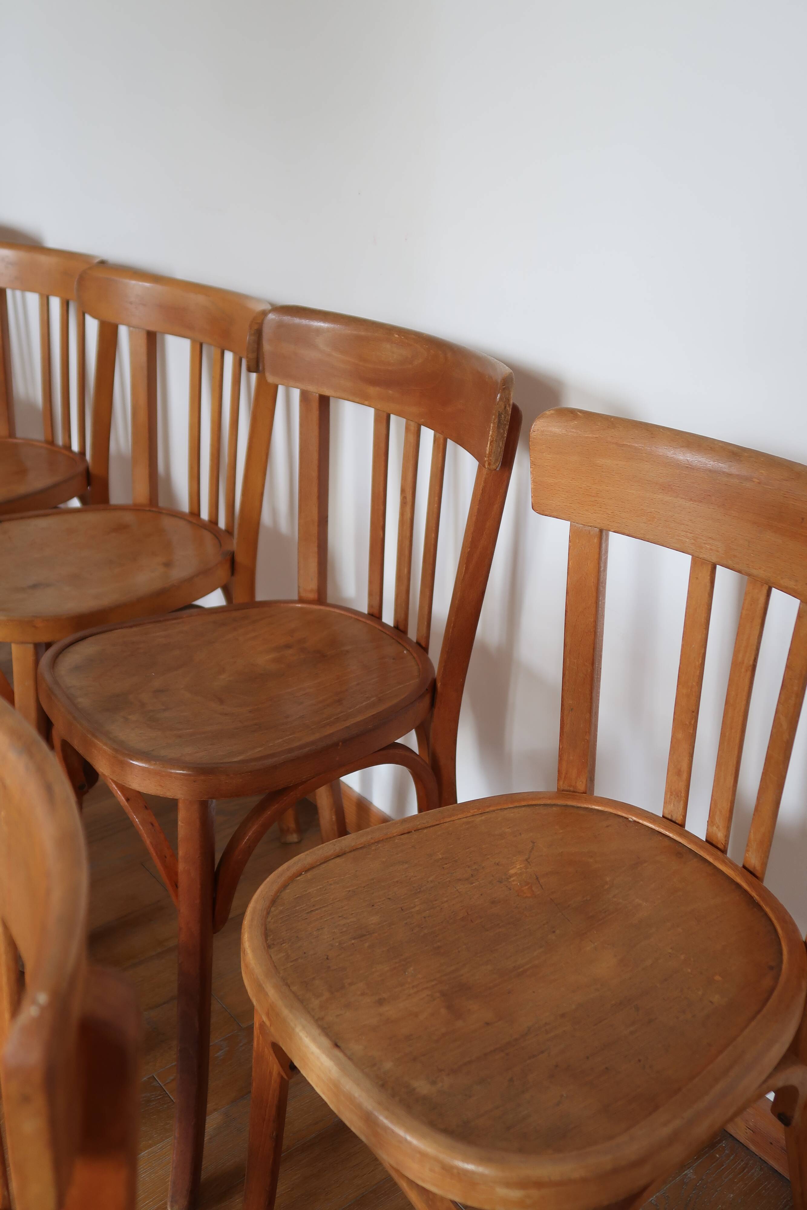 Set of 10 baumann bistro chairs