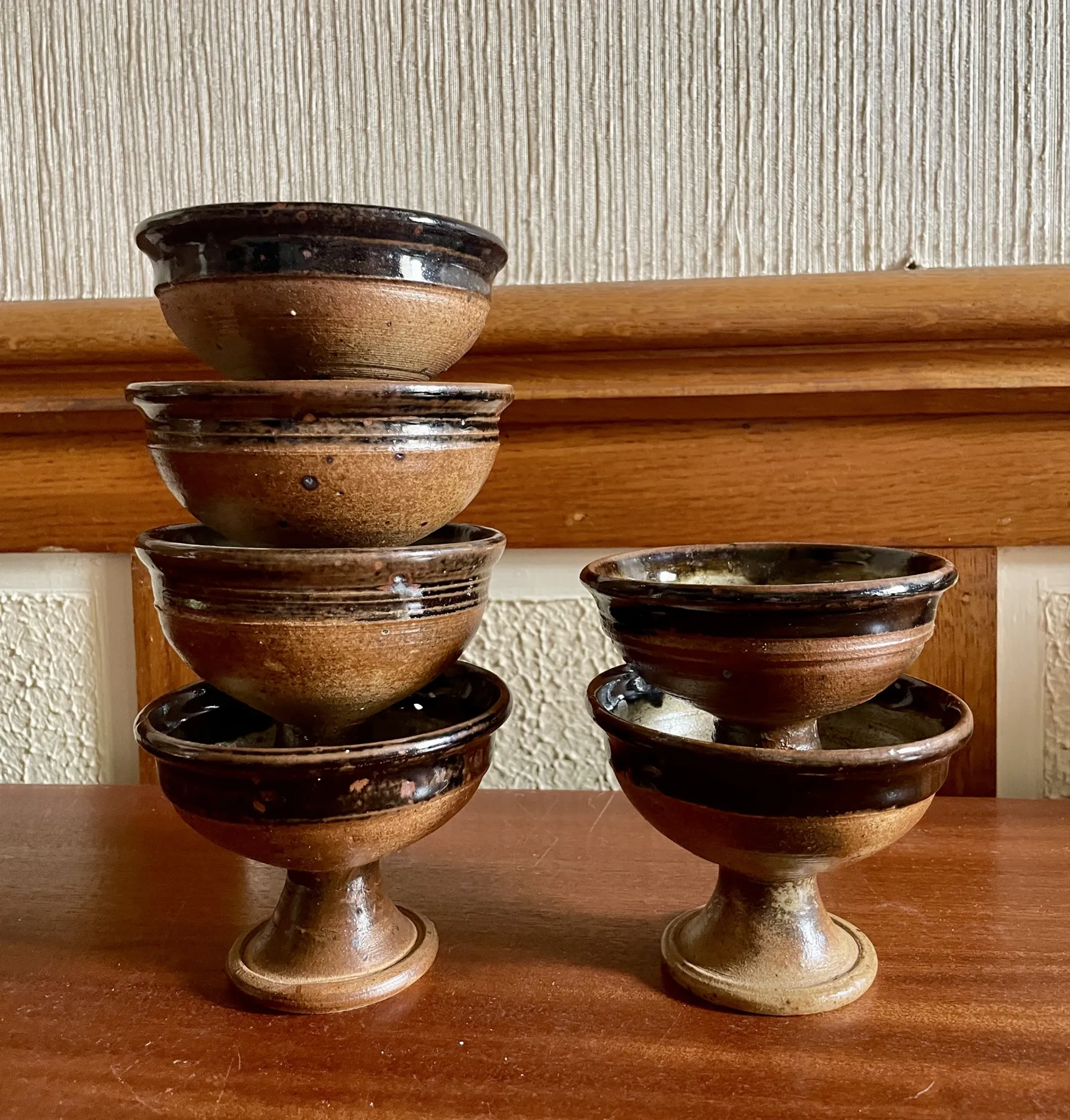 6 cups Pierre Digan in pyrite stoneware