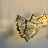 Glass and gilded pendant light with pleated edges