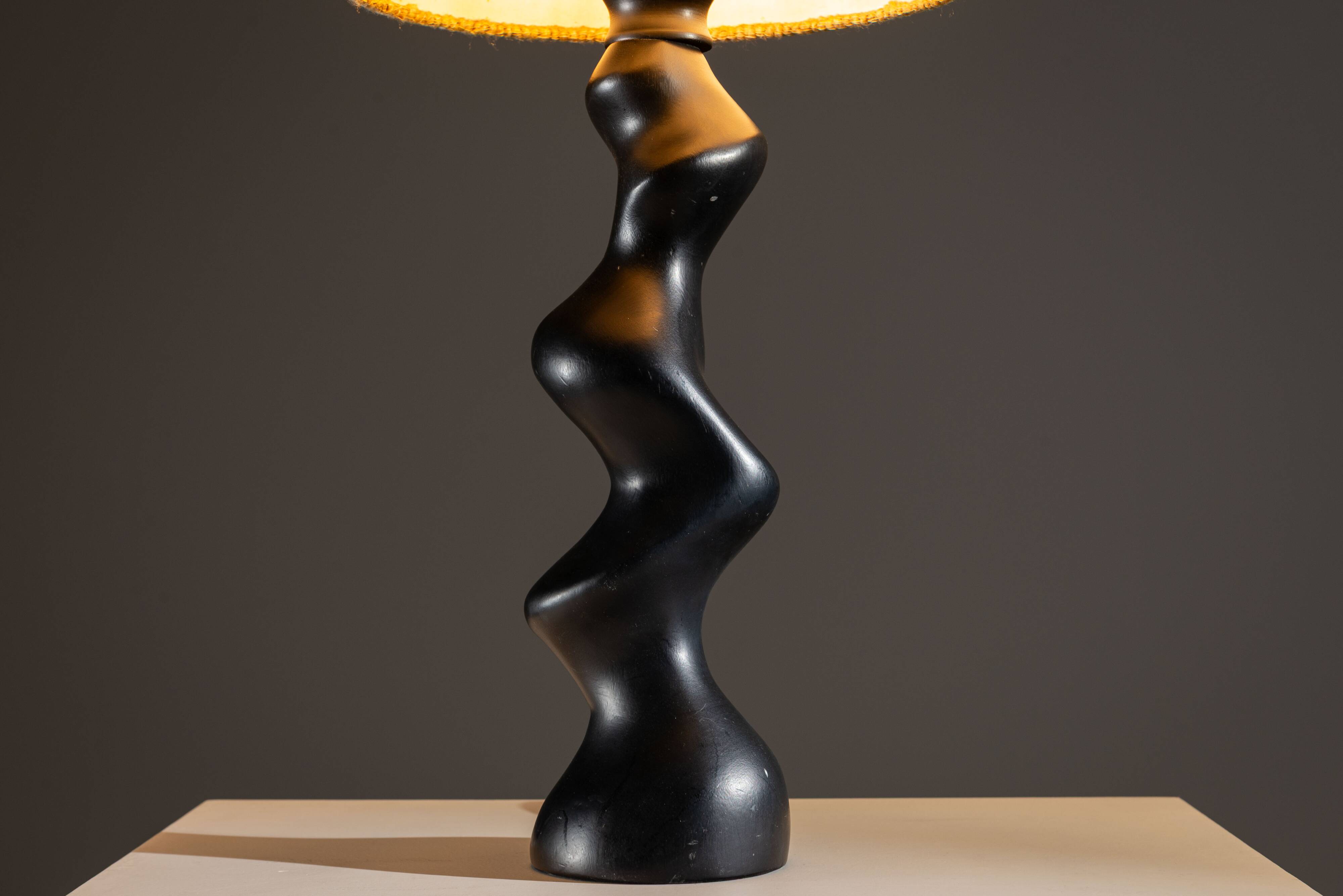 Sculptural wooden Typ 42 table lamp by Temde