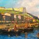 Port En Italie. Huile Sur Panneau. XX ème.