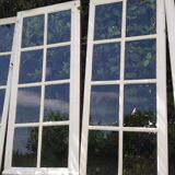 Lot of 4 oak windows H141xL112/117cm old small panes