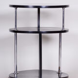 Table basse art déco noire fabriquée en tchéquie des années 1930