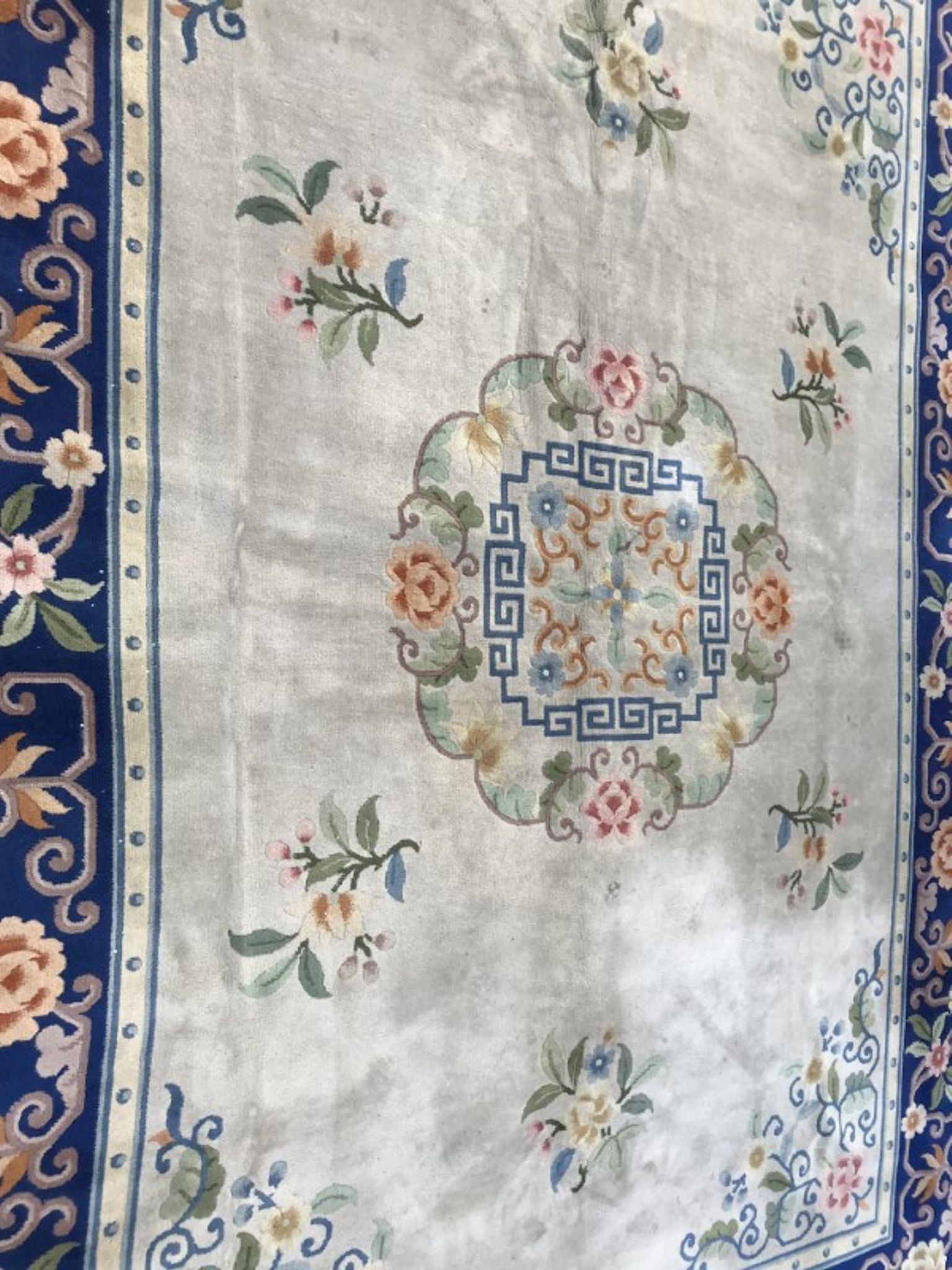 Large vintage Persian 228 X 314 CM Ghoum rug