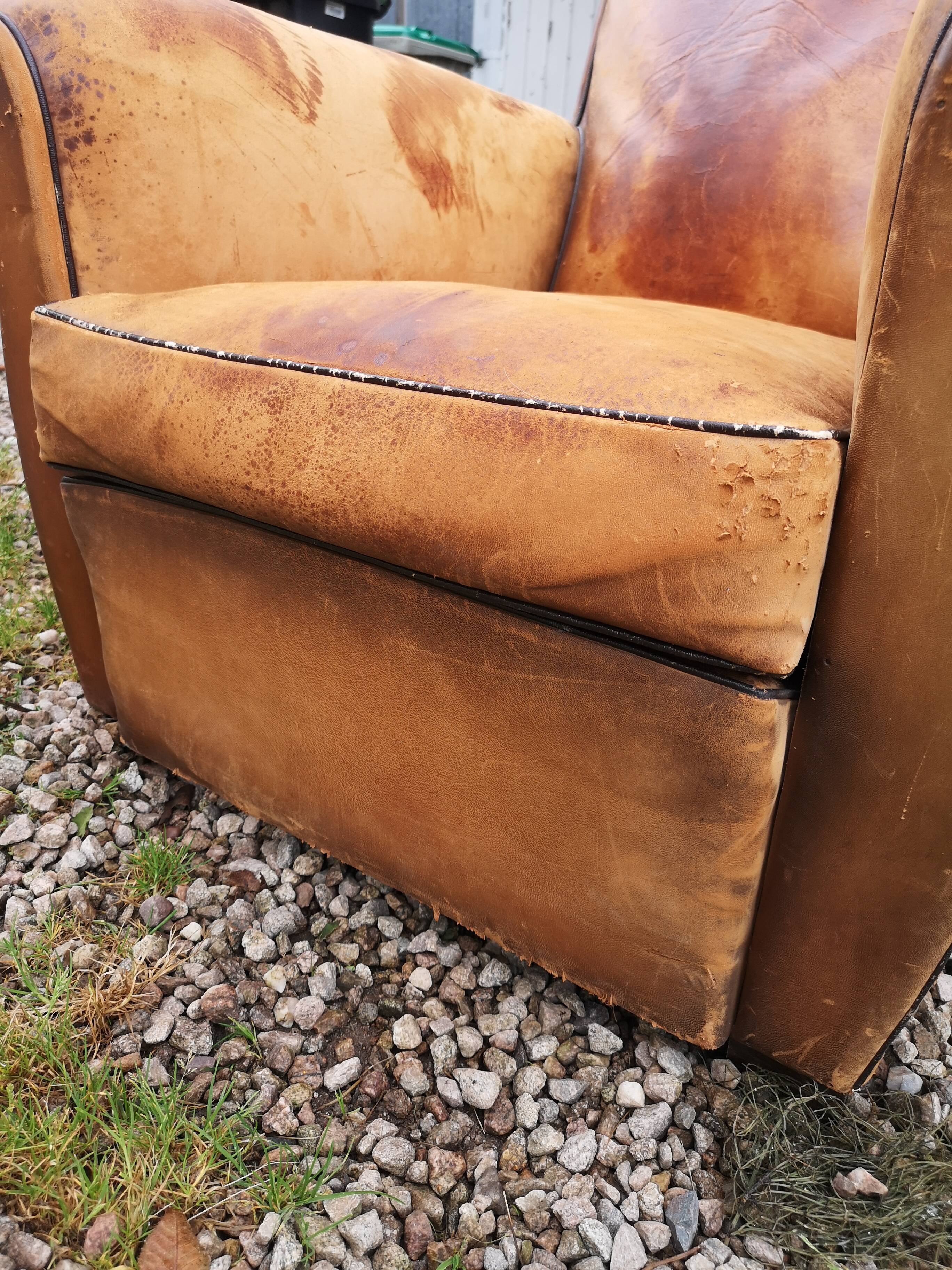 Fauteuil club cuir 1920