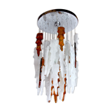 Two-tone waterfall chandelier Poliarte by Albano Poli, Murano, 1970, Italy