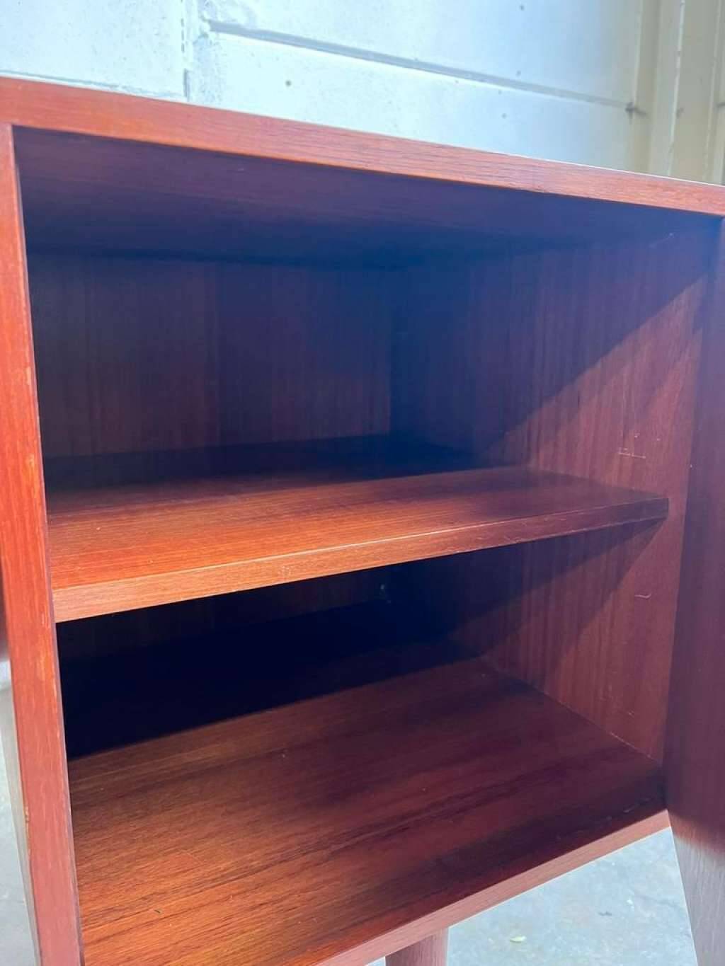 Vintage teak desk: double sided