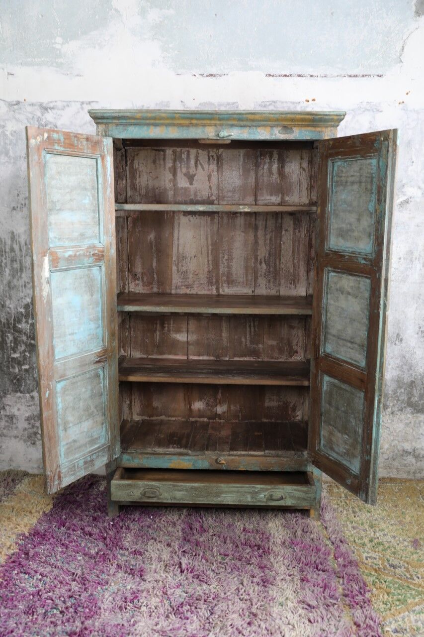 Blue patina cabinet 2 doors
