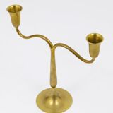 Two-armed brass chandelier from Vienna by Hagenauer, mid-century candle holder, Austria, 1940s.