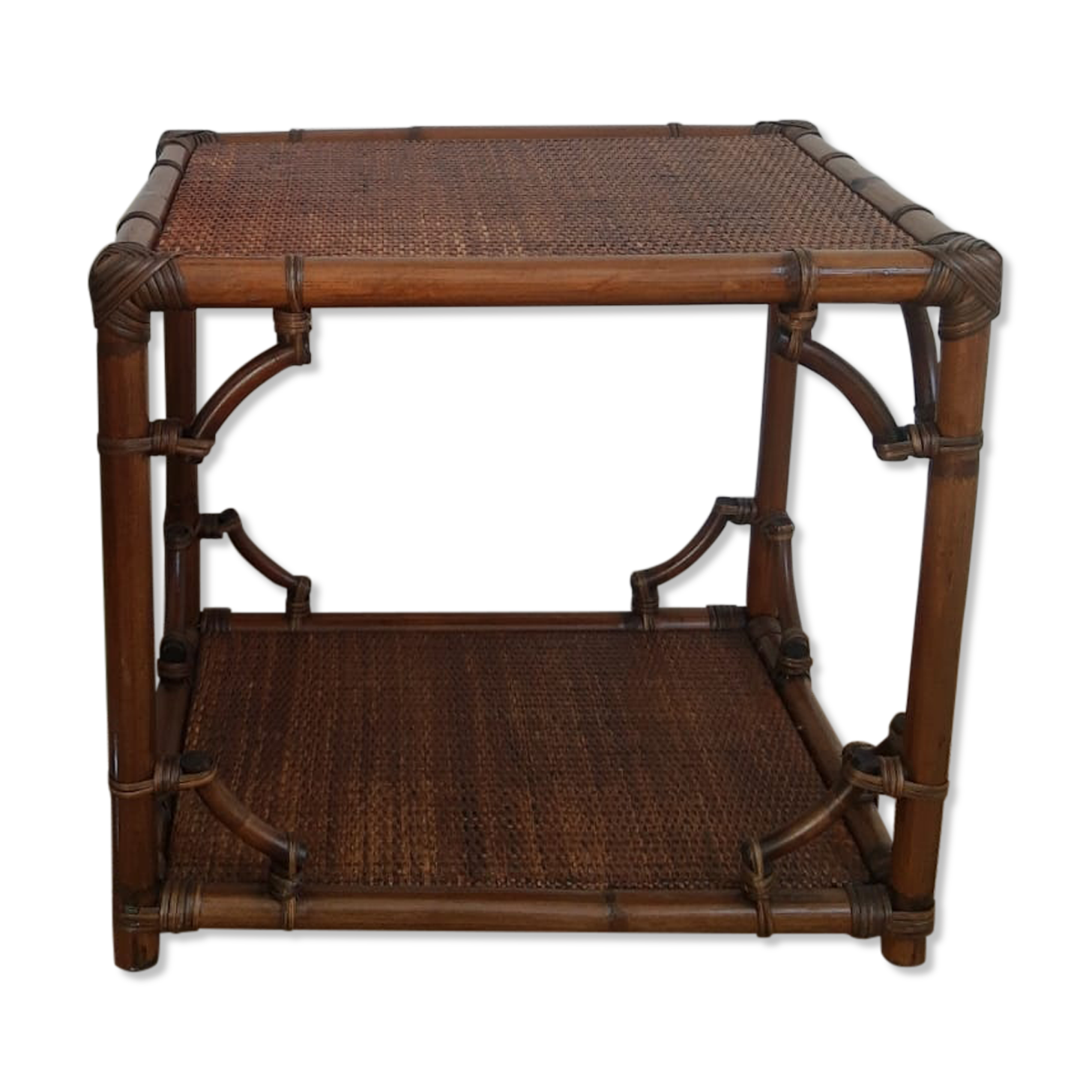 Vintage rattan side table