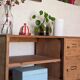 Old small workshop furniture made of wood.