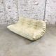Togo sofa in beige leather by Michel Ducaroy for Ligne Roset, 1986