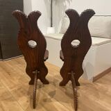 Tabouret en bois, sculpté