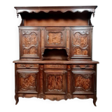 important Bressan two-body sideboard in walnut and burl circa 1880