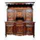 important Bressan two-body sideboard in walnut and burl circa 1880