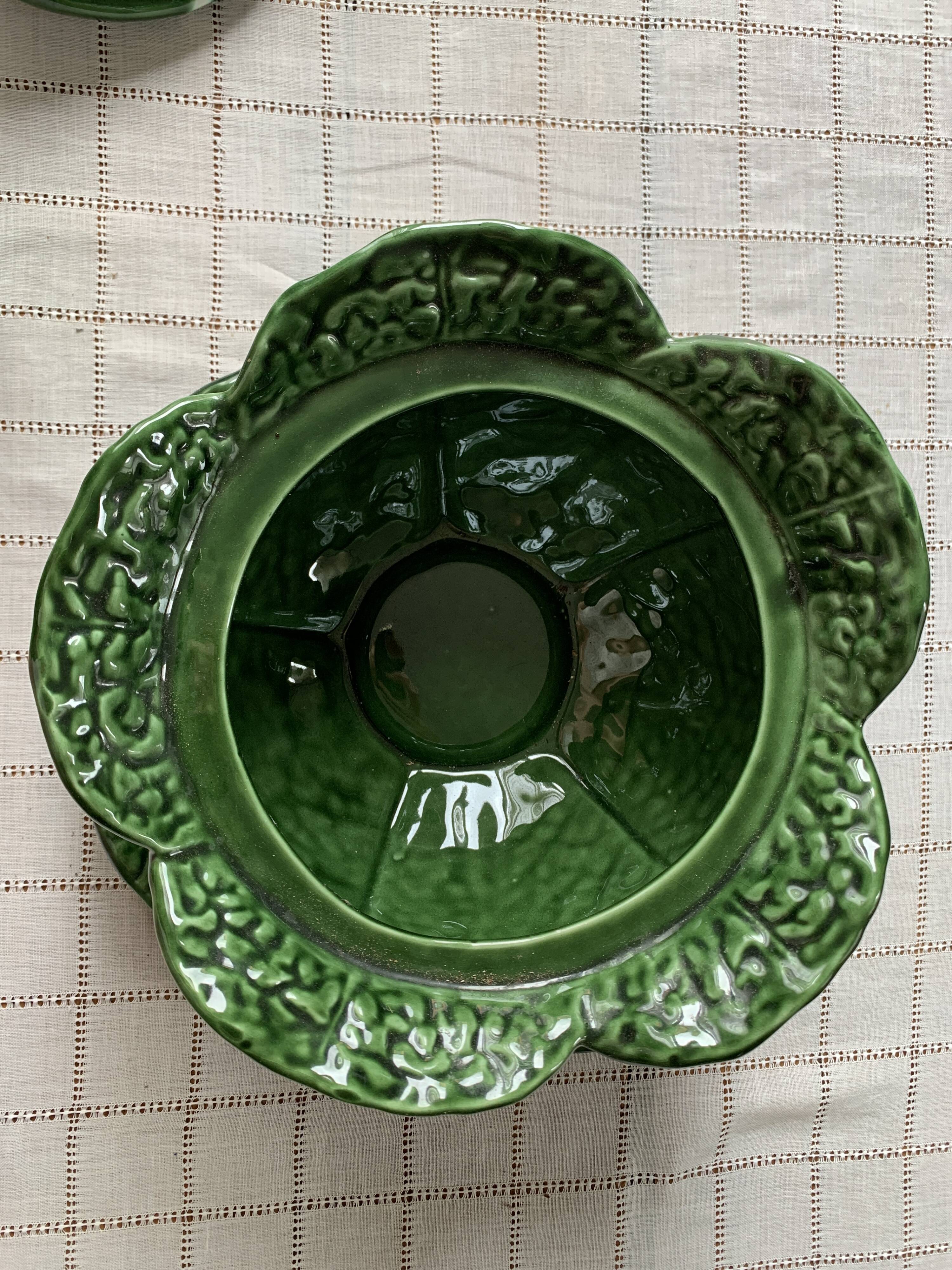 Soup bowl and cabbage dish in slurry