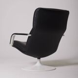 Geoffrey Harcourt black leather armchair