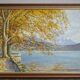 F. Zerboni – Animated Lakeside Landscape – Oil on Panel – Mid 20th Century