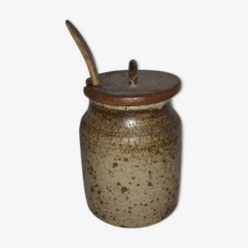 Olive pot ceramic stoneware 70s