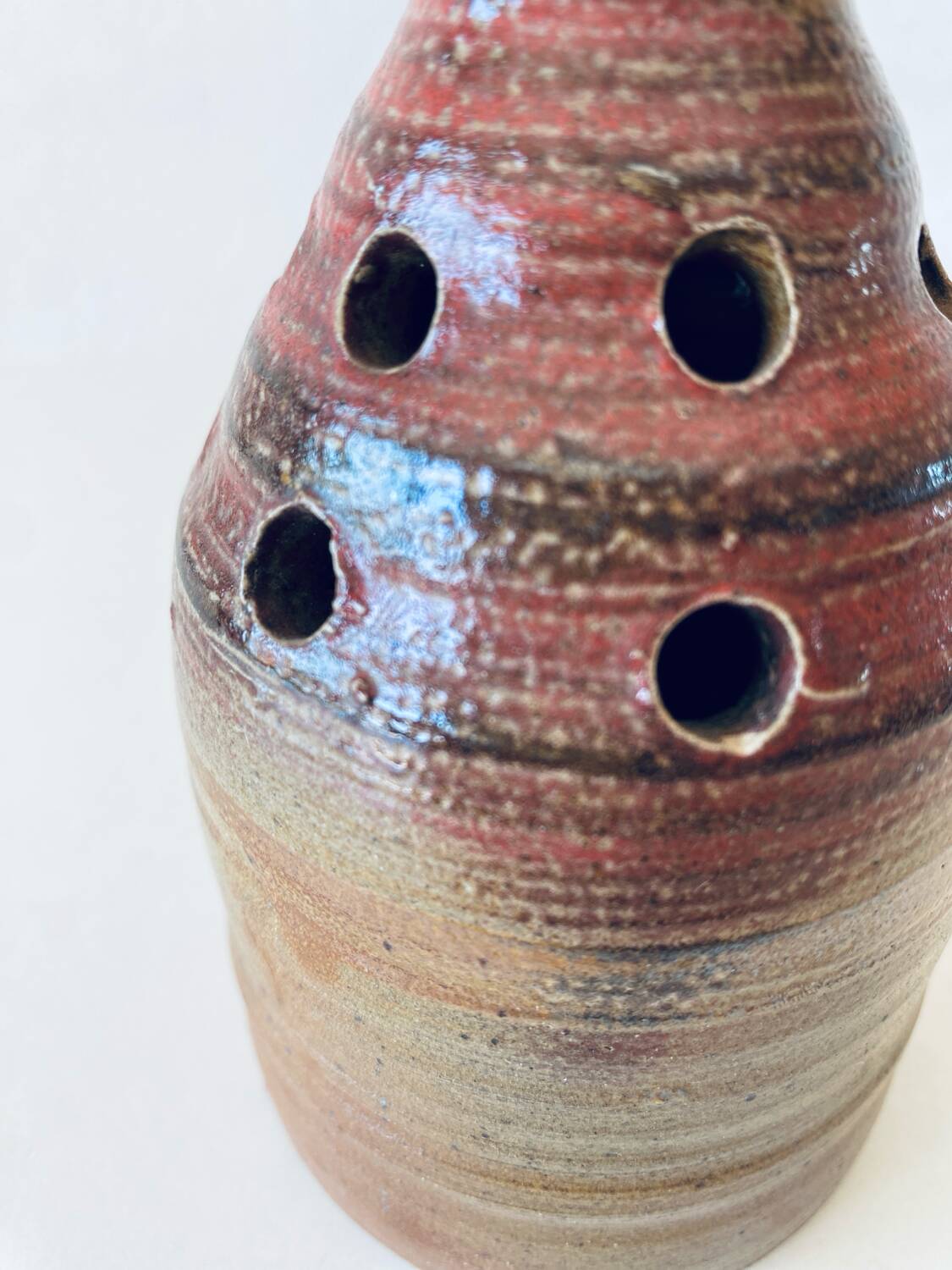 Stoneware flower spike vase signed Chouzet