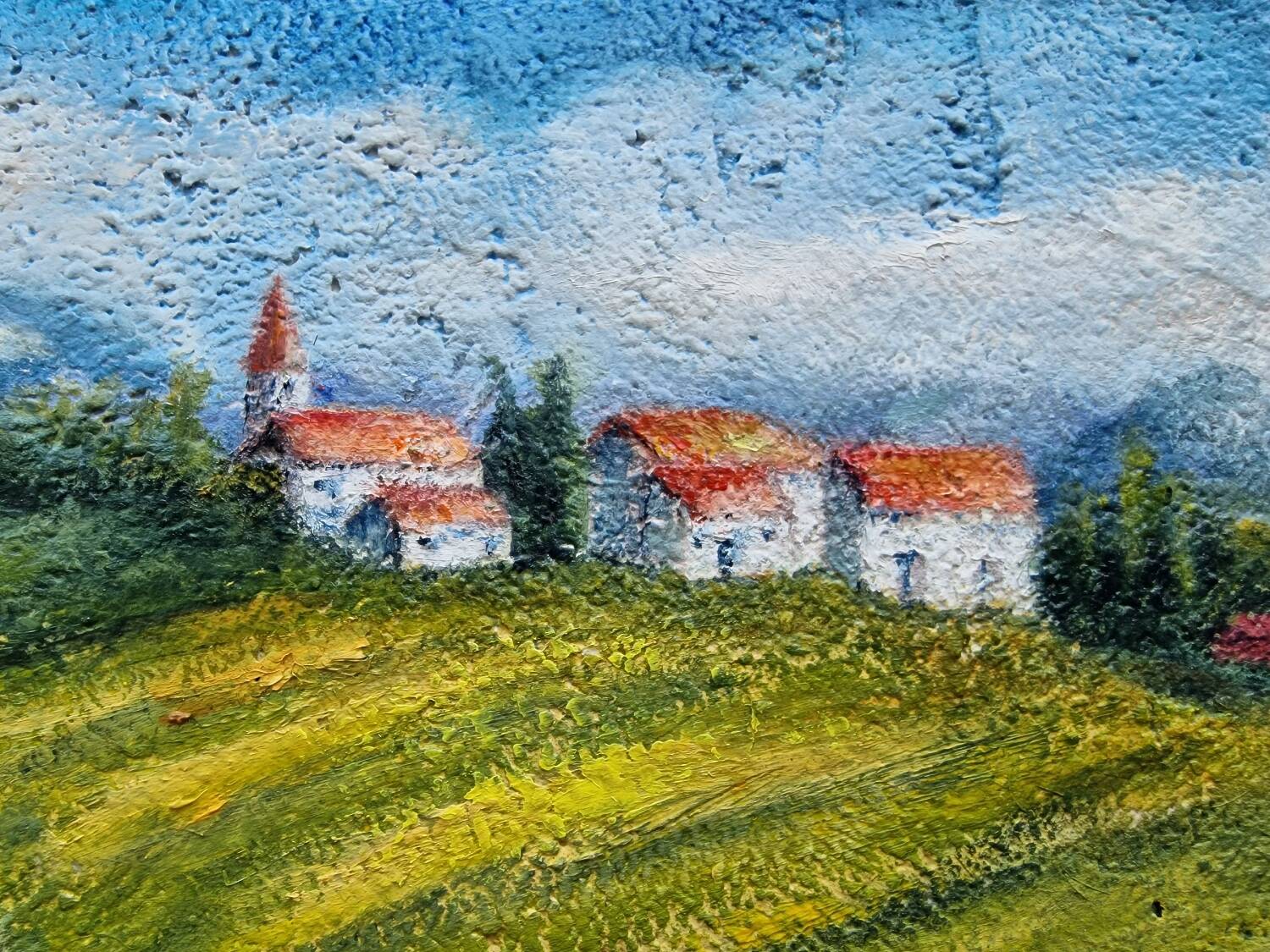 Bucolic landscape painting