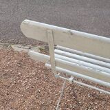Folding garden bench in iron and old wood - 1950s