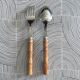 Paire de couverts en inox et buis