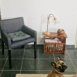 Rosewood and brass magazine stand table