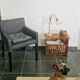 Rosewood and brass magazine stand table