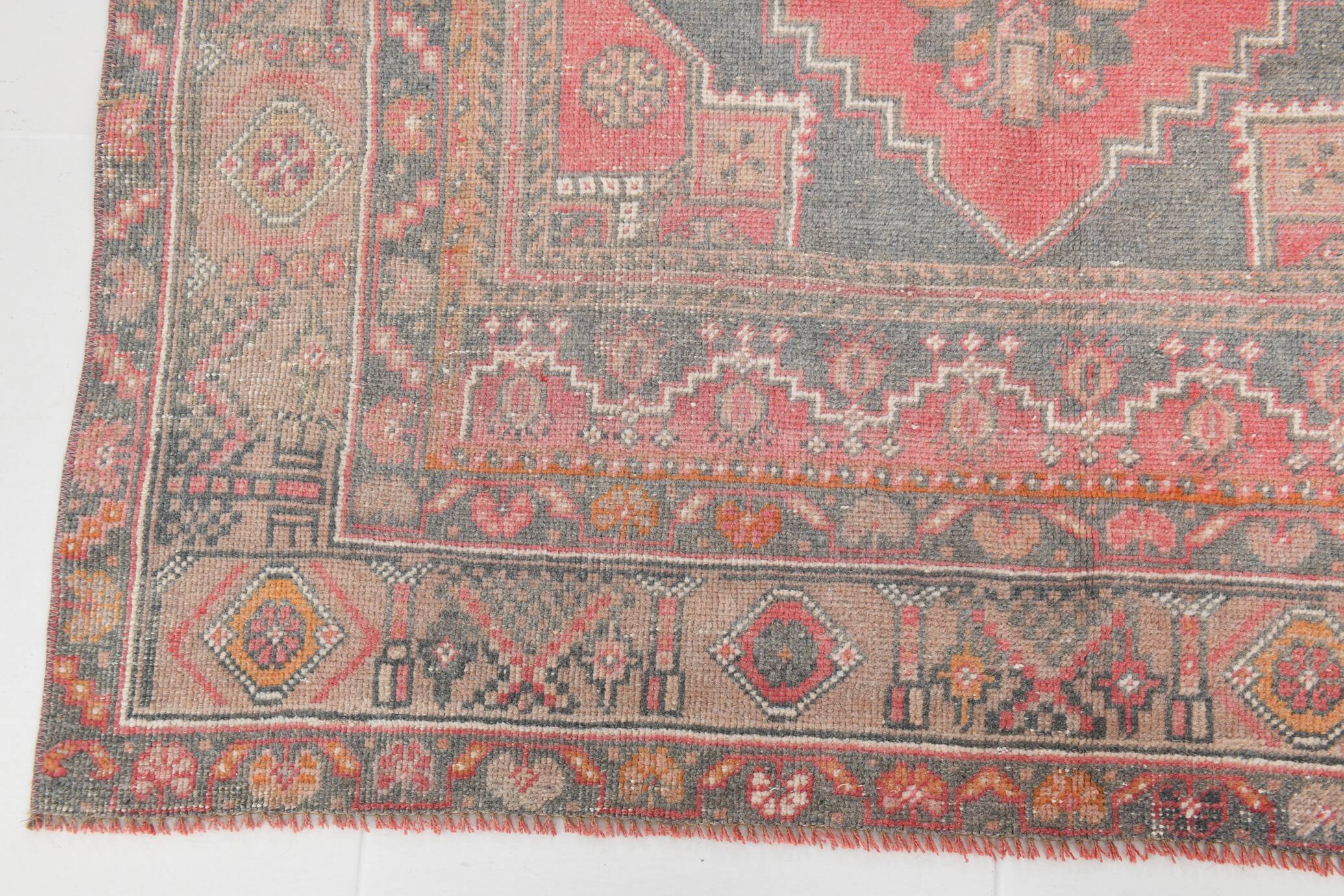 4x7 Red Navy Blue Handmade Turkish Rug, 132x228Cm SK 20526