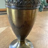 Amphora, large Napoleon III vase in brass.