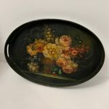 Plateau bois peint nature morte