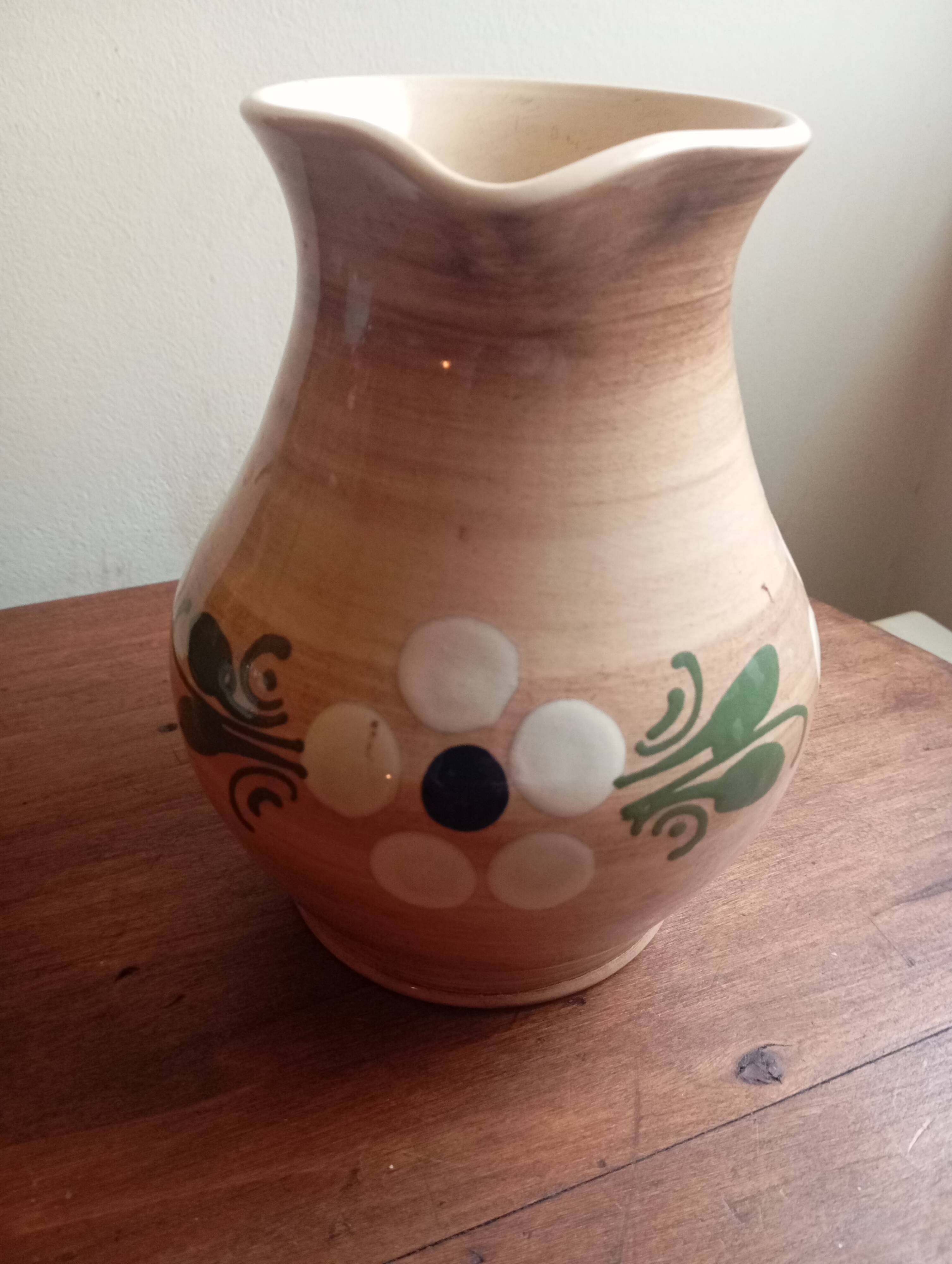 German ceramic pitcher signed lehmann & leyrer