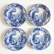 Calais earthenware 4 pagoda plates