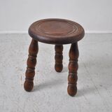 Tripod stool with turned leg 1970