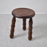 Tripod stool with turned leg 1970
