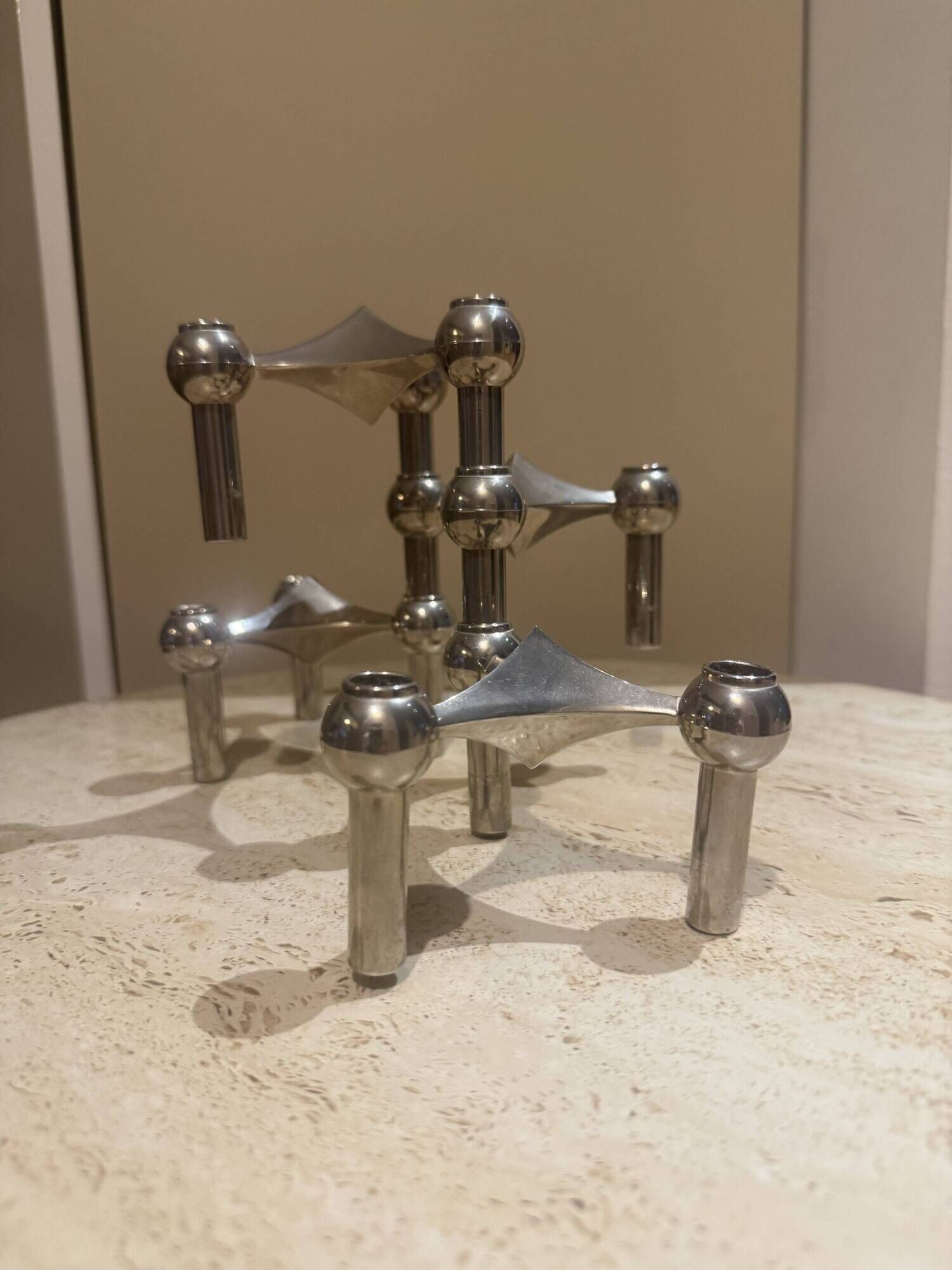 Sculpture modulaire : Lot de 9 bougeoirs Nagel & BMF - 1960