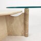 Italian travertine and glass coffee table, 1980