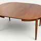 Table ronde de repas extensible danoise en teck – Années 1960